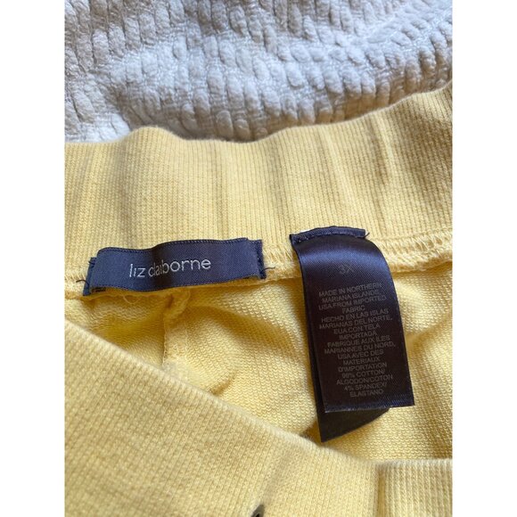 Liz Claiborne Yellow Cotton Blend Drawstring Casual Pants With Pockets Size 3X - Picture 4 of 6
